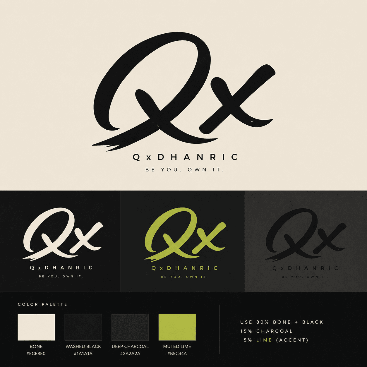 QxDhanric brand identity system